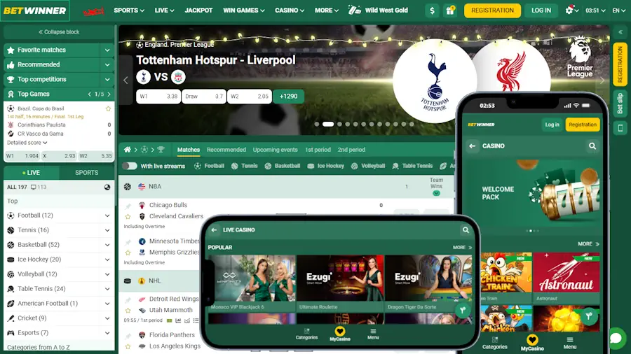 BetWinner Sportsbook and Casino Desktop and Mobile Screenshot